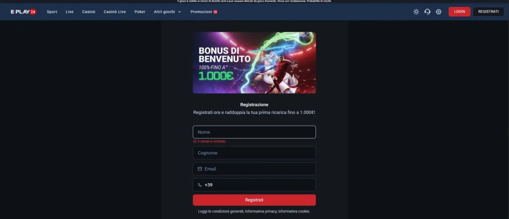 Processo di Registrazione