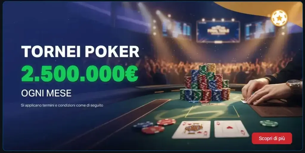 Tornei Poker su E Play 24 Live Casino.